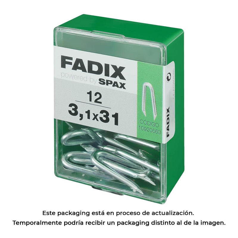 Box M 12 Units, Zinc Clips 3.1X31Mm Fadix