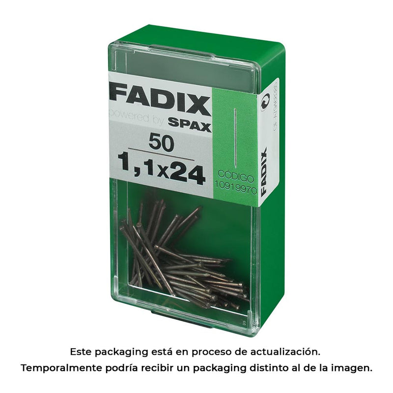 Box S 50 Units, Steel Molding Nail 1.1X24Mm Fadix