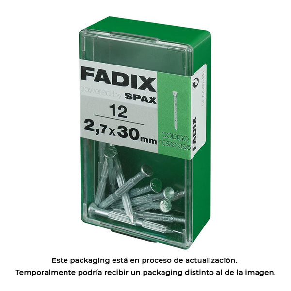 Caja S 12 Unid, Clavo Cp Estriado Acero 2,7X30Mm Fadix