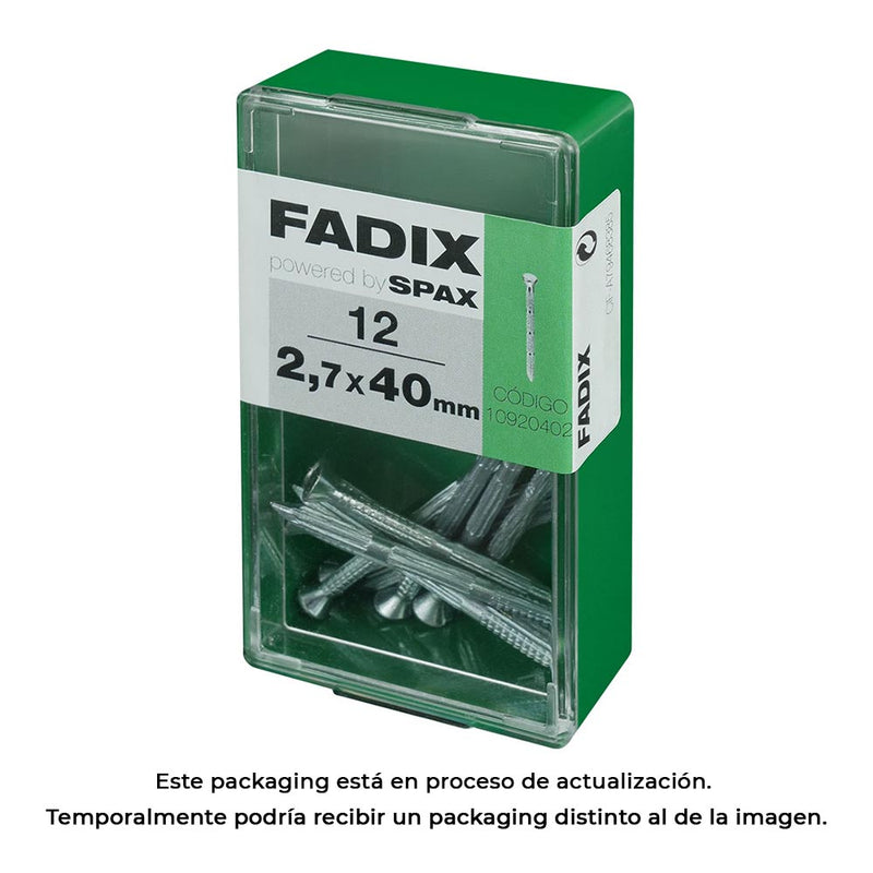 Box S 12 Units, Cp Nail Striated Steel 2.7X40Mm Fadix