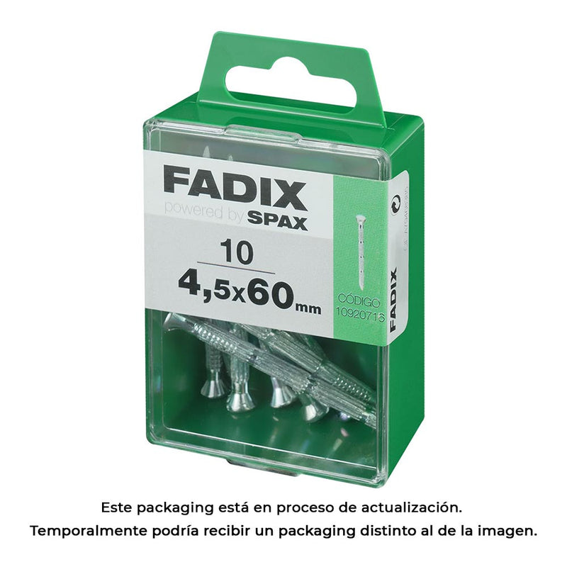 Caja M 10 Unid, Clavo Cp Estriado Acero 4,5X60Mm Fadix