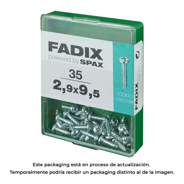 Box M 35 Units, Sheet Metal Screw Cr Zinc 2.9X9.5Mm Fadix