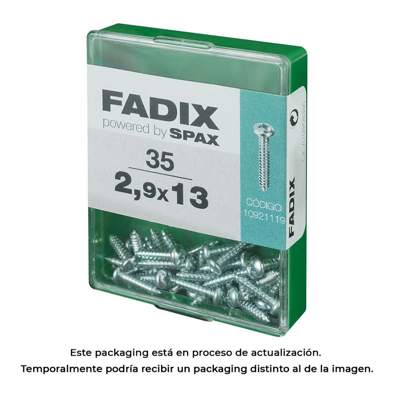 Box M 35 Units, Sheet Metal Screw Cr Zinc 2.9x13mm Fadix