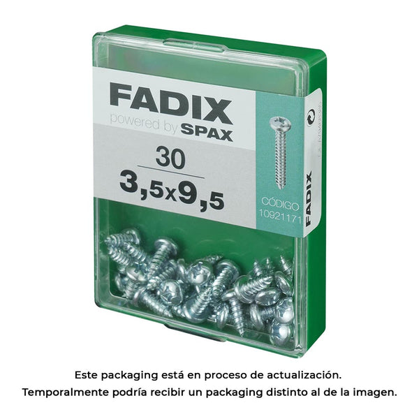 Caja M 30 Unid, Tornillo Rosca Chapa Cr Cinc 3,5X9,5Mm Fadix