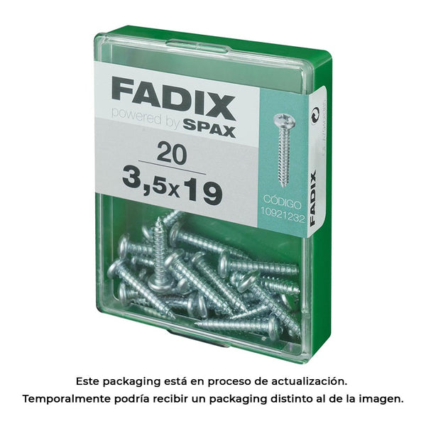 Caja M 20 Unid, Tornillo Rosca Chapa Cr Cinc 3,5X19Mm Fadix