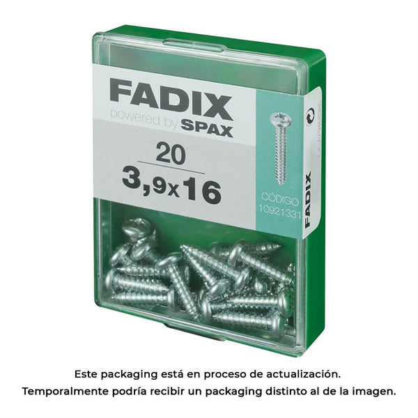 Box M 20 Units, Sheet Metal Screw Cr Zinc 3.9X16Mm Fadix