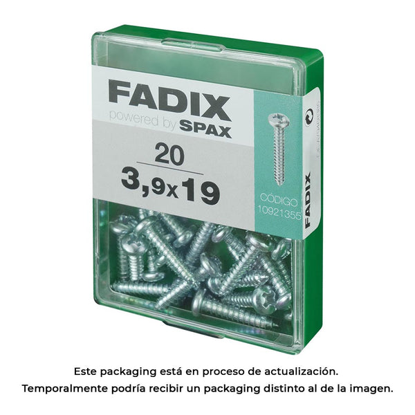 Box M 20 Units, Sheet Metal Screw Cr Zinc 3.9X19Mm Fadix