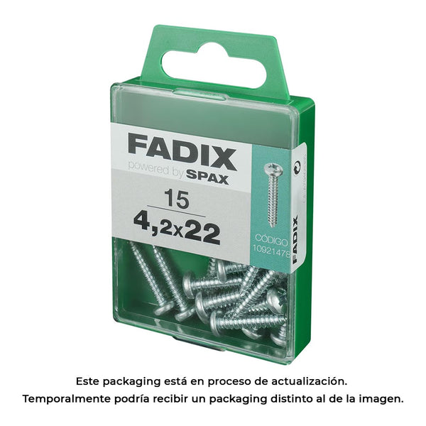 Caja M 15 Unid, Tornillo Rosca Chapa Cr Cinc 4,2X22Mm Fadix