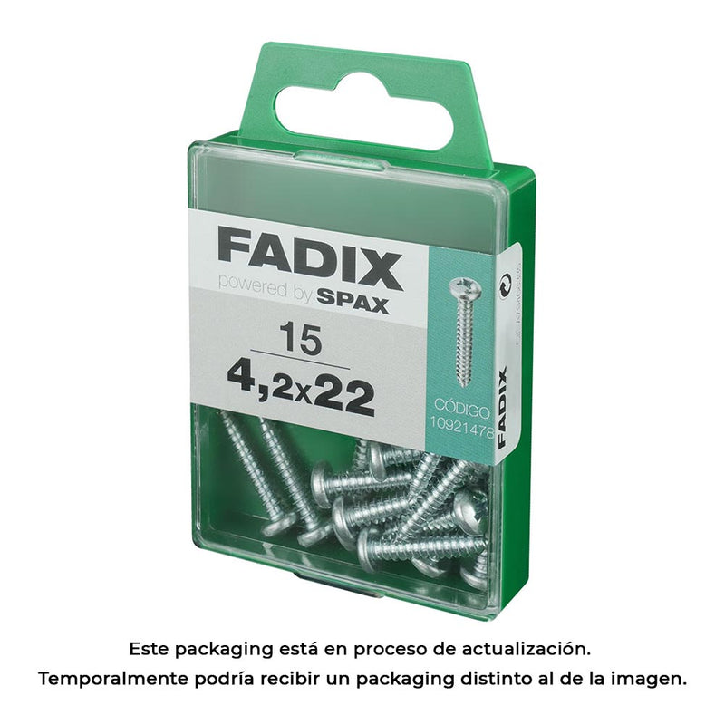 Box M 15 Units, Sheet Metal Thread Screw Cr Zinc 4.2X22Mm Fadix