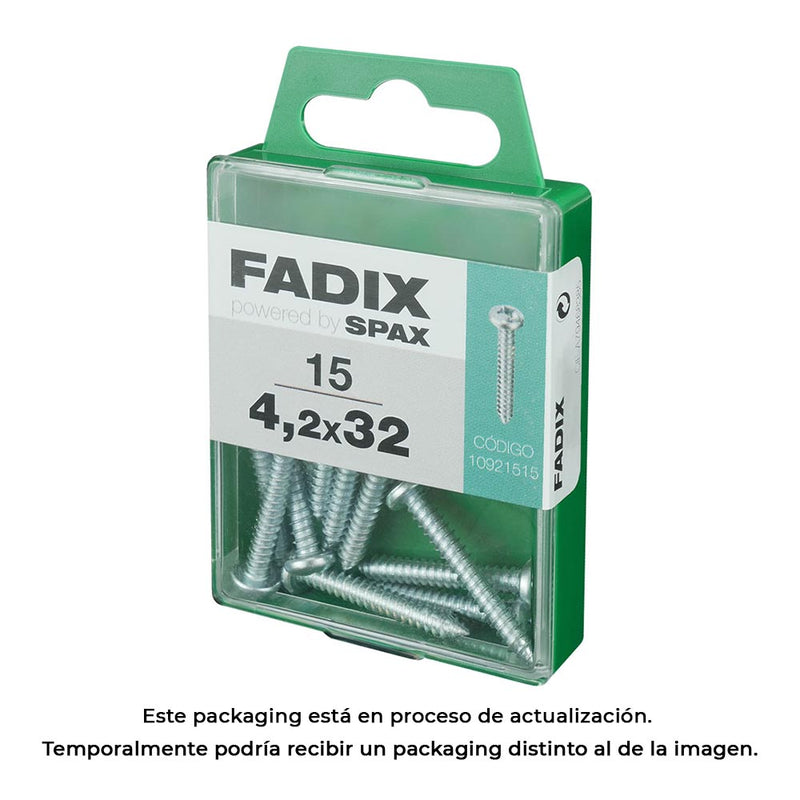 Box M 15 Units, Sheet Metal Thread Screw Cr Zinc 4.2X32Mm Fadix