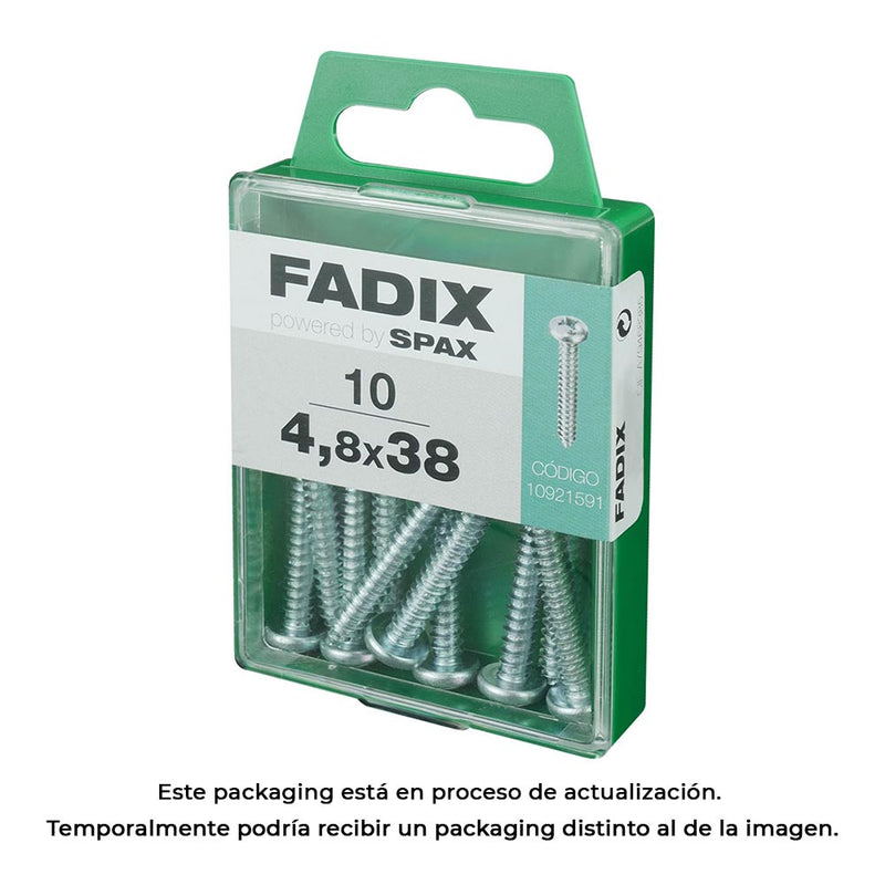 Box M 10 Units, Sheet Metal Screw Cr Zinc 4.8X38Mm Fadix