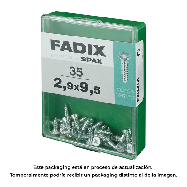 Box M 35 Units, Sheet Metal Screw Cp Zinc 2.9X9.5Mm Fadix