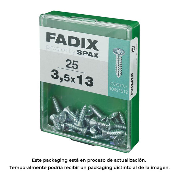 Box M 25 Units, Sheet Metal Screw Cp Zinc 3.5X13Mm Fadix