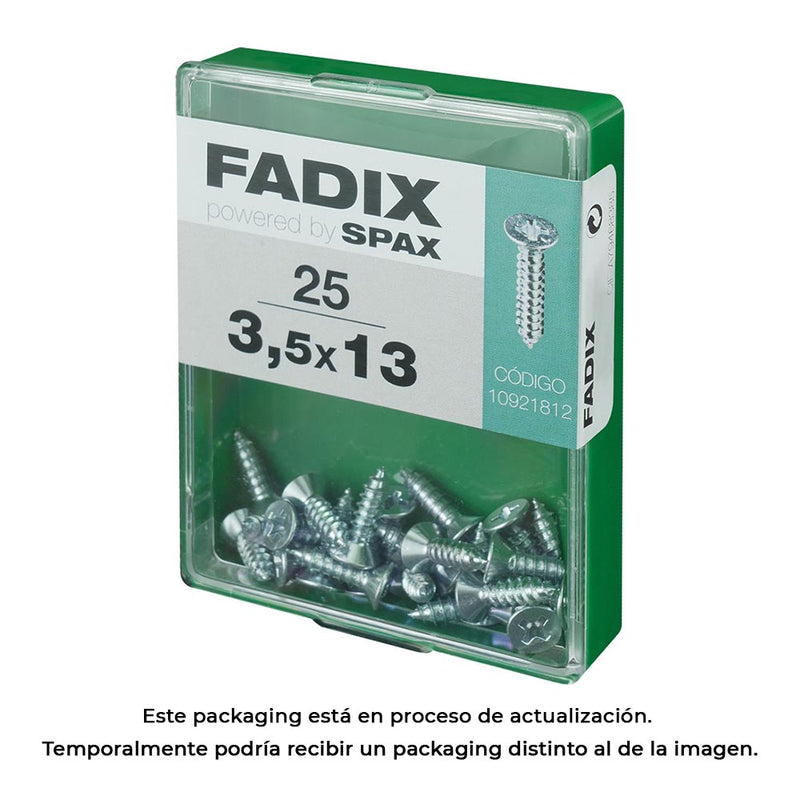 Box M 25 Units, Sheet Metal Screw Cp Zinc 3.5X13Mm Fadix