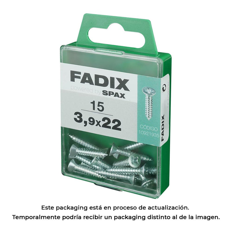 Box M 15 Units, Sheet Metal Screw Cp Zinc 3.9X22Mm Fadix