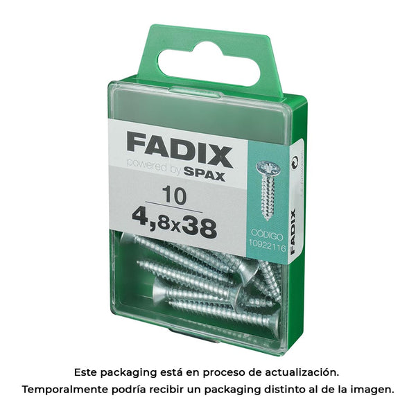 Caja M 10 Unid, Tornillo Rosca Chapa Cp Cinc 4,8X38Mm Fadix