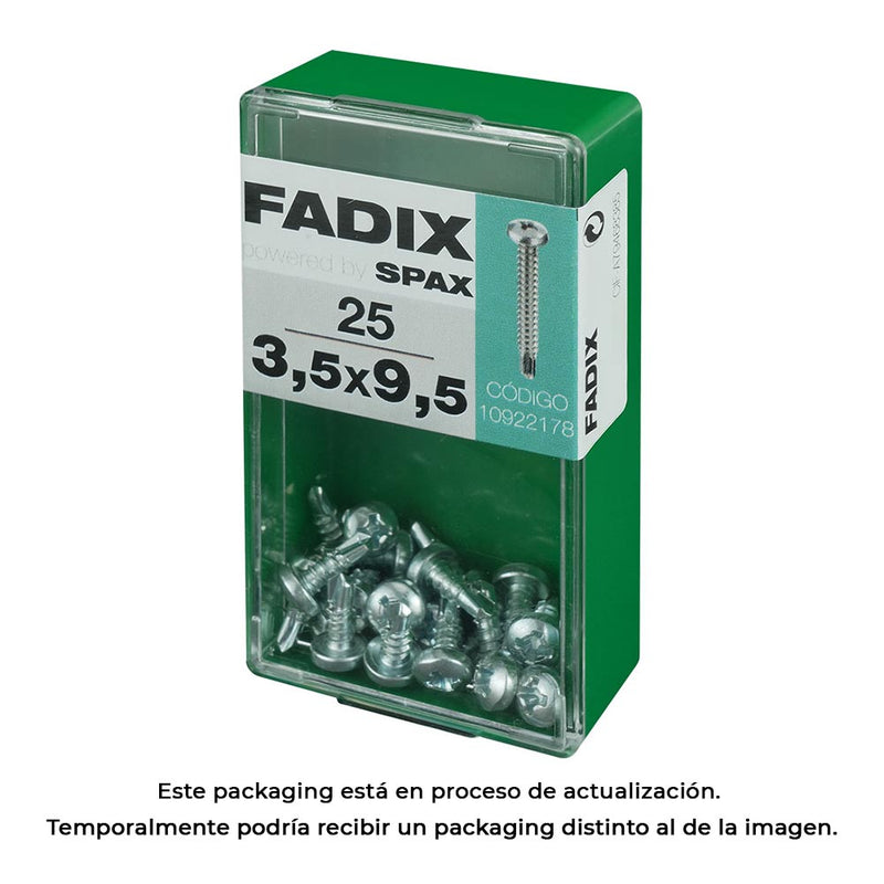 Caja S 25 Unid, Tornillo Rosca Chapa Cr Autot, 3,5X9,5Mm Fadix