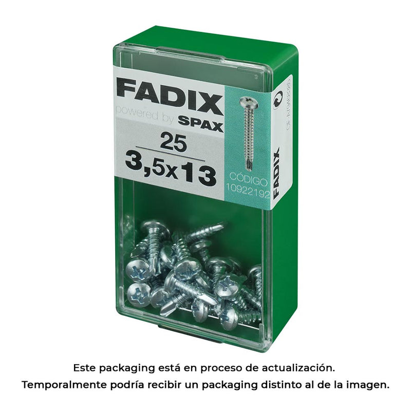 Caja S 25 Unid, Tornillo Rosca Chapa Cr Autot, 3,5X13Mm Fadix