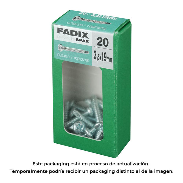 Caja S 20 Unid, Tornillo Rosca Chapa Cr Autot, 3,5X19Mm Fadix