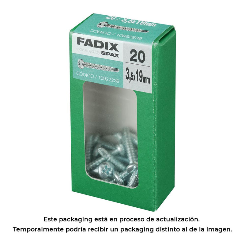 Caja S 20 Unid, Tornillo Rosca Chapa Cr Autot, 3,5X19Mm Fadix