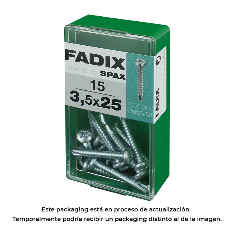 Caja S 15 Unid, Tornillo Rosca Chapa Cr Autot, 3,5X25Mm Fadix