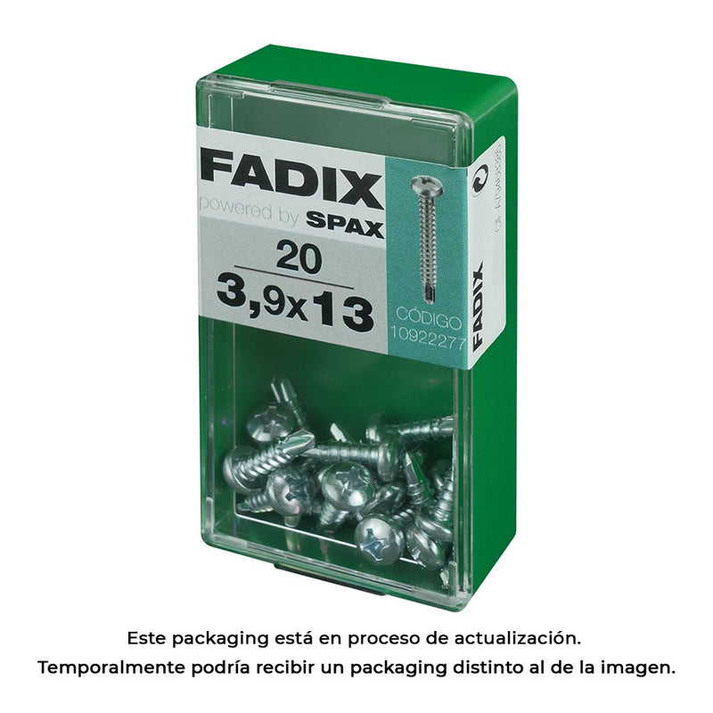 Caja S 20 Unid, Tornillo Rosca Chapa Cr Autot, 3,9X13Mm Fadix