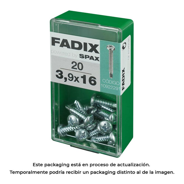 Caja S 20 Unid, Tornillo Rosca Chapa Cr Autot, 3,9X16Mm Fadix