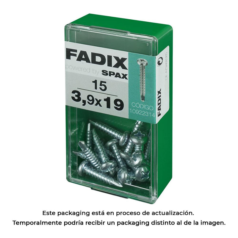 Caja S 15 Unid, Tornillo Rosca Chapa Cr Autot, 3,9X19Mm Fadix