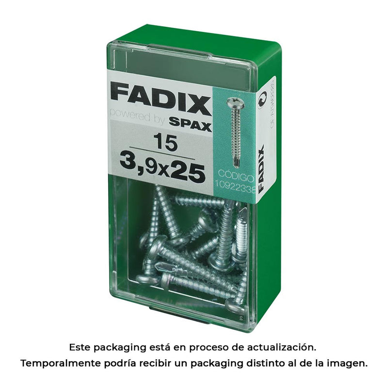 Caja S 15 Unid, Tornillo Rosca Chapa Cr Autot, 3,9X25Mm Fadix