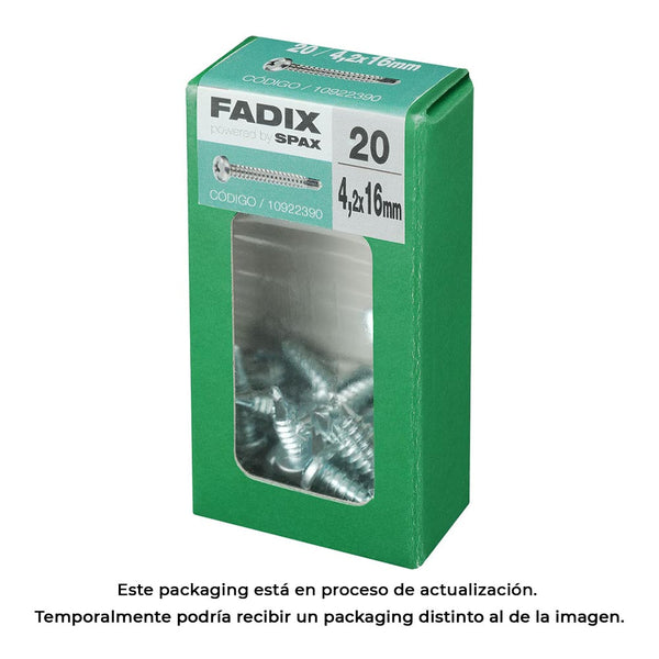 Caja S 20 Unid, Tornillo Rosca Chapa Cr Autot, 4,2X16Mm Fadix