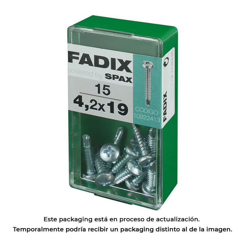 Caja S 15 Unid, Tornillo Rosca Chapa Cr Autot, 4,2X19Mm Fadix