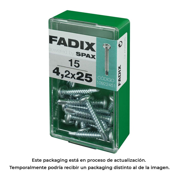 Caja S 15 Unid, Tornillo Rosca Chapa Cr Autot, 4,2X25Mm Fadix