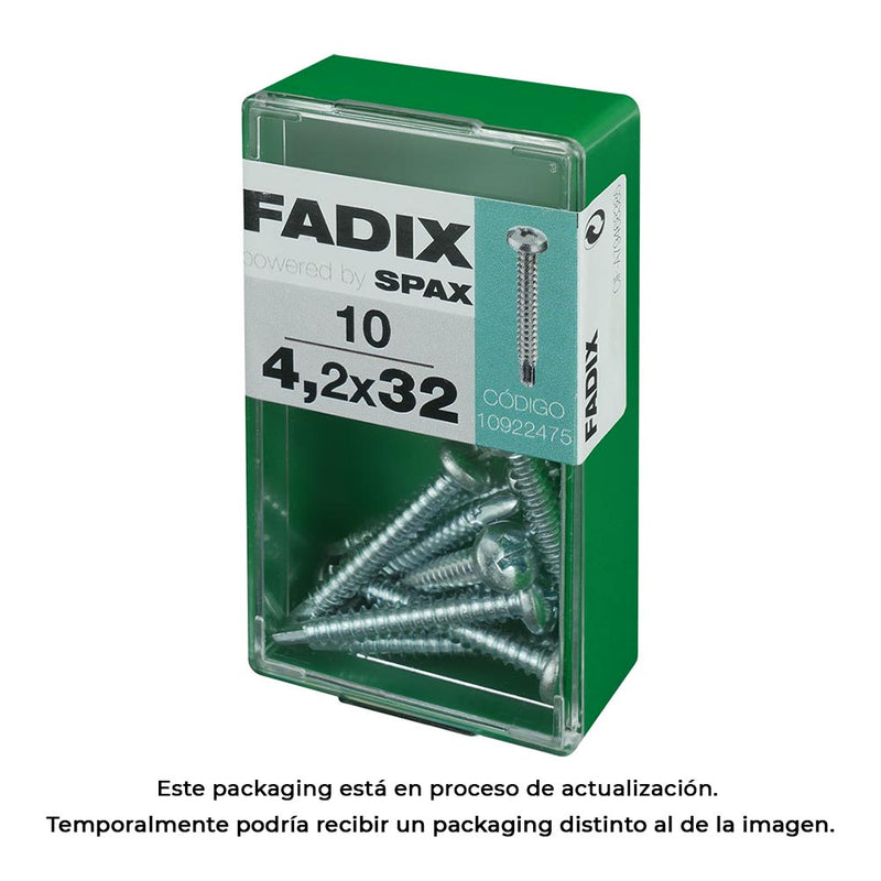 Caja S 10 Unid, Tornillo Rosca Chapa Cr Autot, 4,2X32Mm Fadix