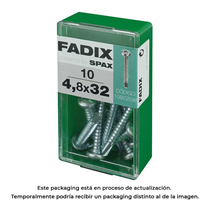 Caja S 10 Unid, Tornillo Rosca Chapa Cr Autot, 4,8X32Mm Fadix