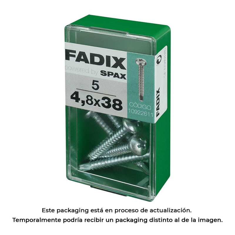 Caja S 5 Unid, Tornillo Rosca Chapa Cr Autot, 4,8X38Mm Fadix