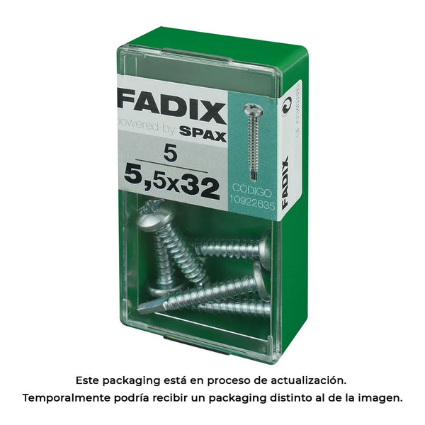 Caja S 5 Unid, Tornillo Rosca Chapa Cr Autot, 5,5X32Mm Fadix