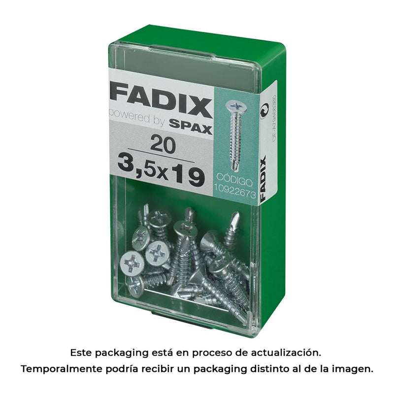 Caja S 20 Unid, Tornillo Rosca Chapa Cp Autot, Cinc 3,5X19Mm Fadix