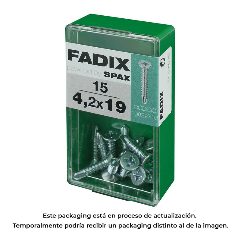 Caja S 15 Unid, Tornillo Rosca Chapa Cp Autot, Cinc 4,2X19Mm Fadix