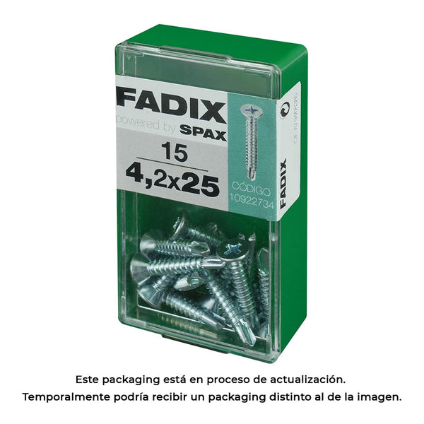 Caja S 15 Unid, Tornillo Rosca Chapa Cp Autot, Cinc 4,2X25Mm Fadix