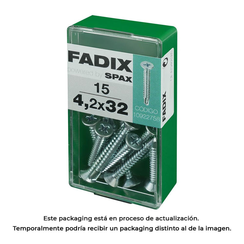 Caja S 15 Unid, Tornillo Rosca Chapa Cp Autot, Cinc 4,2X32Mm Fadix