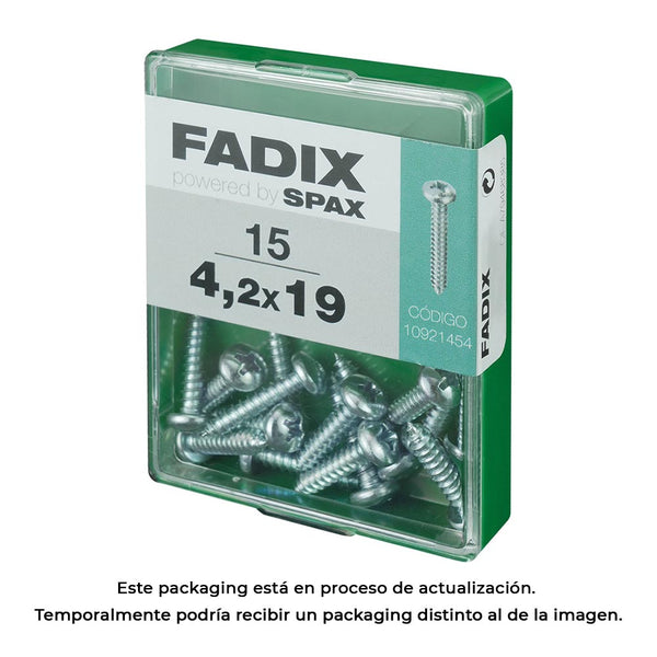 Caja M 15 Unid, Tornillo Rosca Chapa Cr Cinc 4,2X19Mm Fadix