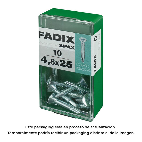 Caja S 10 Unid, Tornillo Rosca Chapa Cp Autot, Cinc 4,8X25Mm Fadix