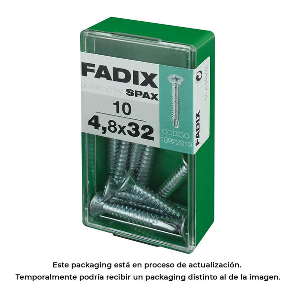 Caja S 10 Unid, Tornillo Rosca Chapa Cp Autot, Cinc 4,8X32Mm Fadix