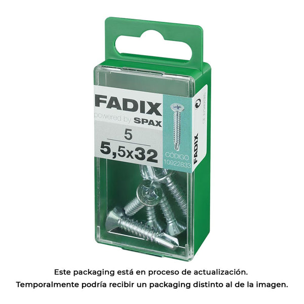 Caja S 5 Unid, Tornillo Rosca Chapa Cp Autot, Cinc 5,5X32Mm Fadix