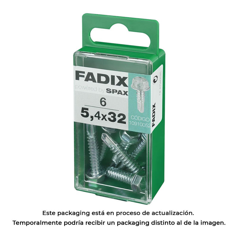 Box S 6 Pcs, Self-Tapping Hexagonal Sheet Metal Screw, 5.4x32mm Fadix