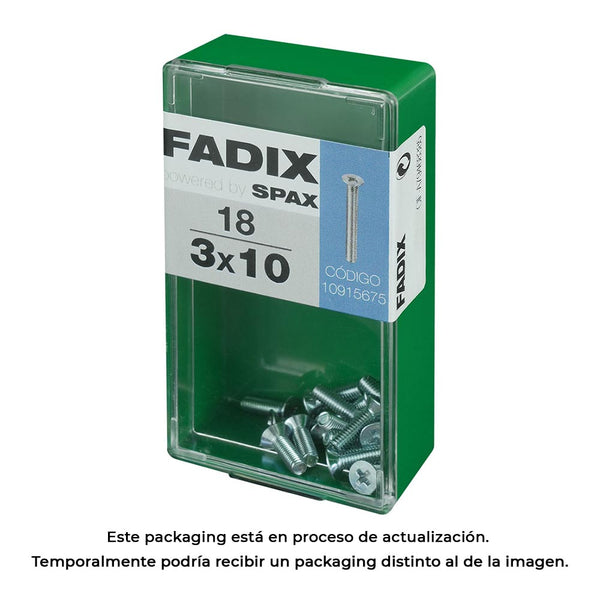 Caja S 18 Unid, Tornillo Metrica Cp M 3X10Mm Fadix