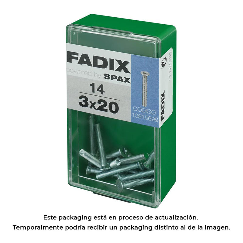 Caja S 14 Unid, Tornillo Metrica Cp M 3X20Mm Fadix