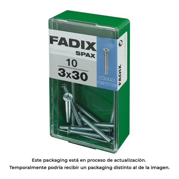 Box S 10 Units, Metric Screw Cp M 3X30Mm Fadix