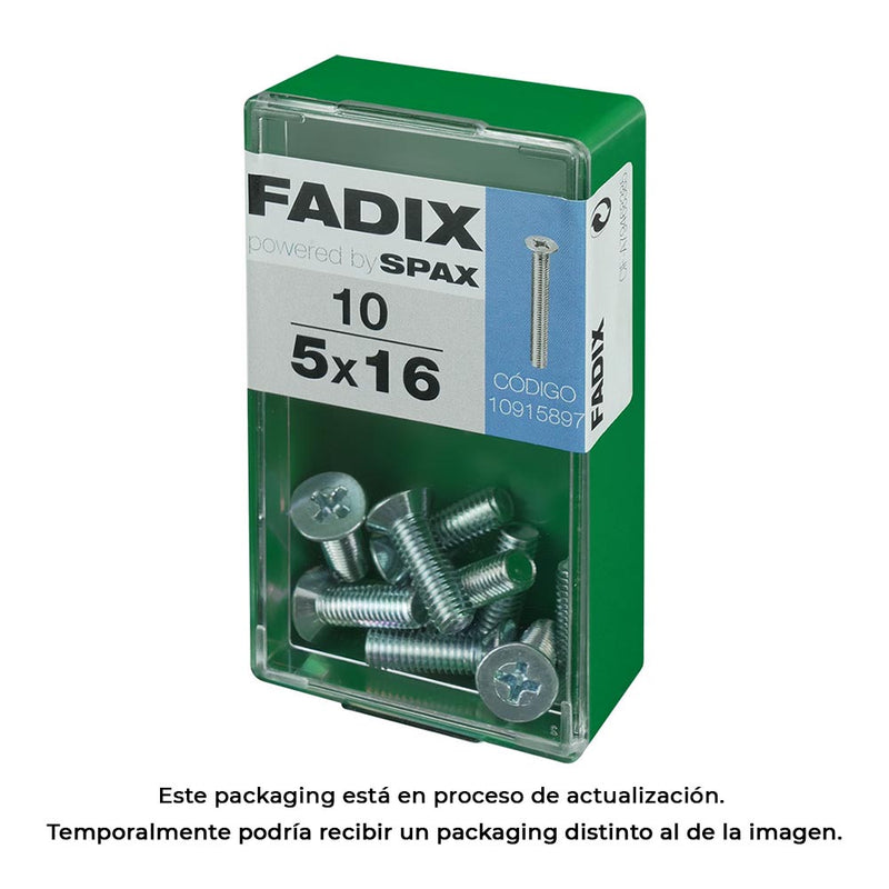 Caja S 10 Unid, Tornillo Metrica Cp M 5X16Mm Fadix