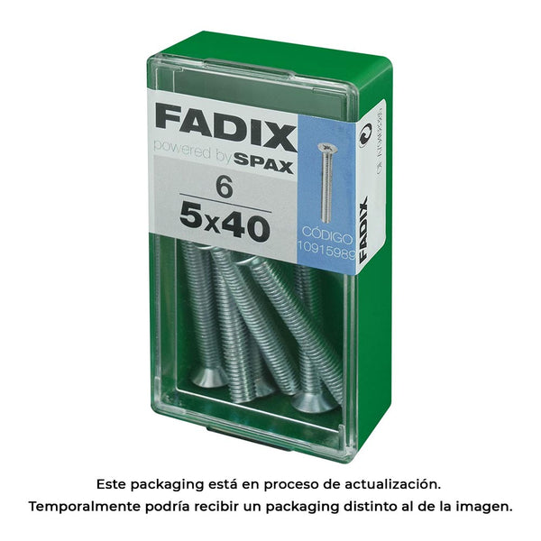 Caja S 6 Unid, Tornillo Metrica Cp M 5X40Mm Fadix